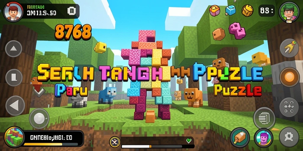 Screenshot menunjukkan gameplay menarik dari 8768 dengan tantangan puzzle.