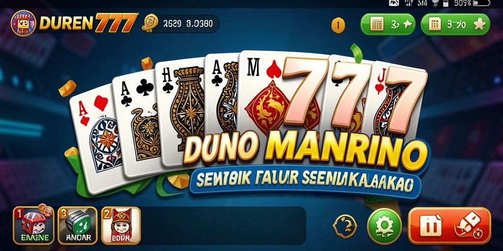 Screenshot utama DUREN777 menampilkan gameplay Domino yang seru dan interaktif.