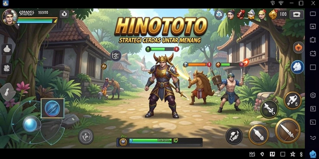 Tangkapan layar menampilkan pertempuran strategis HINOTOTO yang intens.