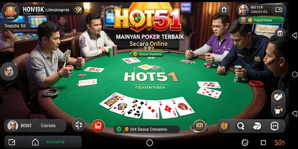 Tampilan gameplay Poker yang seru di HOT51.