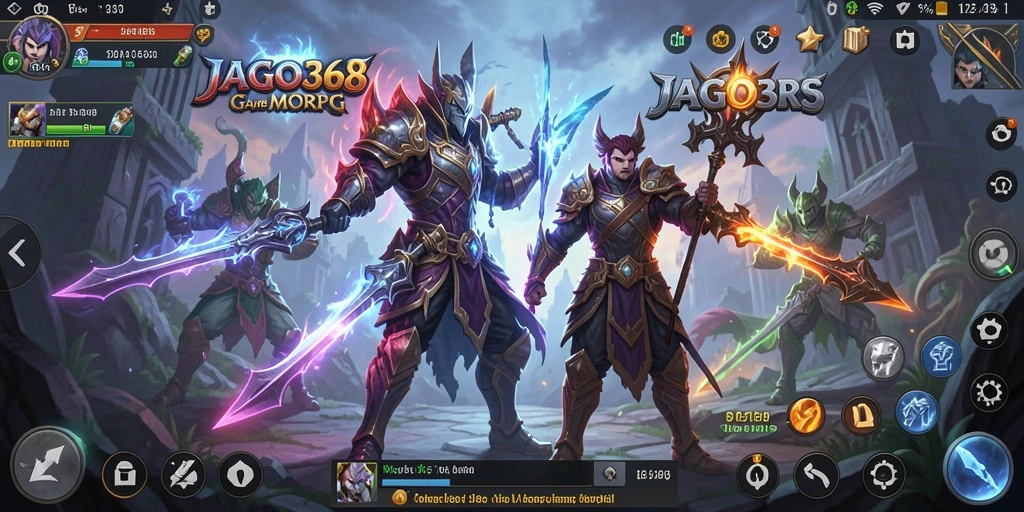 Screenshot utama JAGO368 menampilkan aksi seru dalam pertempuran MMORPG.