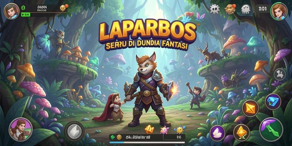Tangkapan layar <strong>LAPARBOS</strong> menampilkan karakter utama dalam aksi eksplorasi dunia magis.