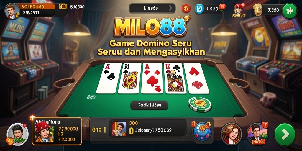 Screenshot dari gameplay domino yang seru dan interaktif di MILO88.