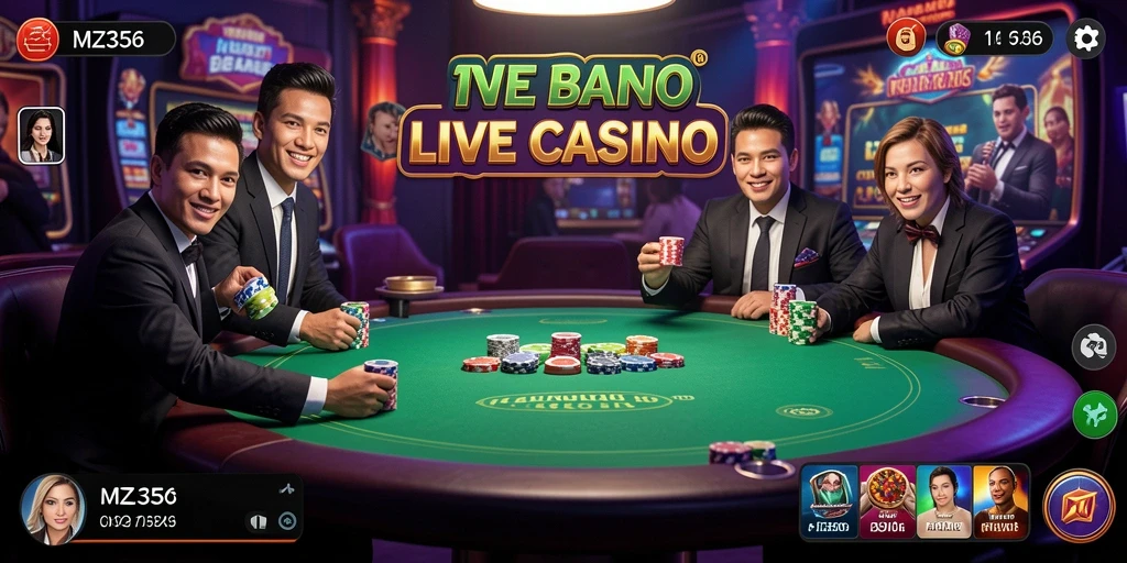 Screenshot gameplay MZ356 menampilkan dealer langsung yang profesional.