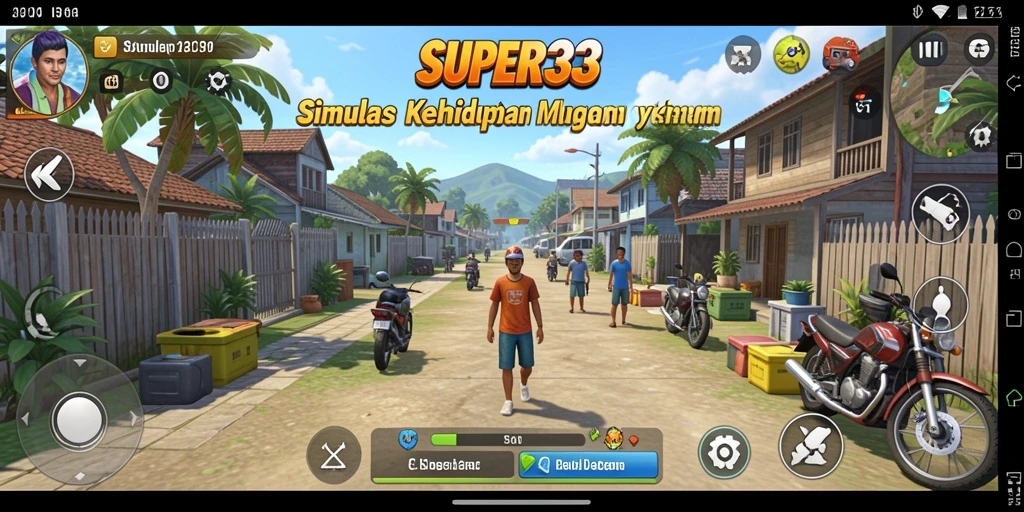 Tangkapan layar utama dari gameplay SUPER33 yang menunjukkan interaksi karakter.