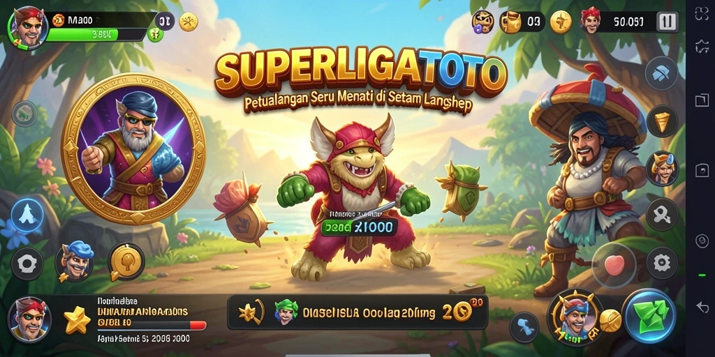Tampilan gameplay SUPERLIGATOTO dengan aksi petualangan yang seru.